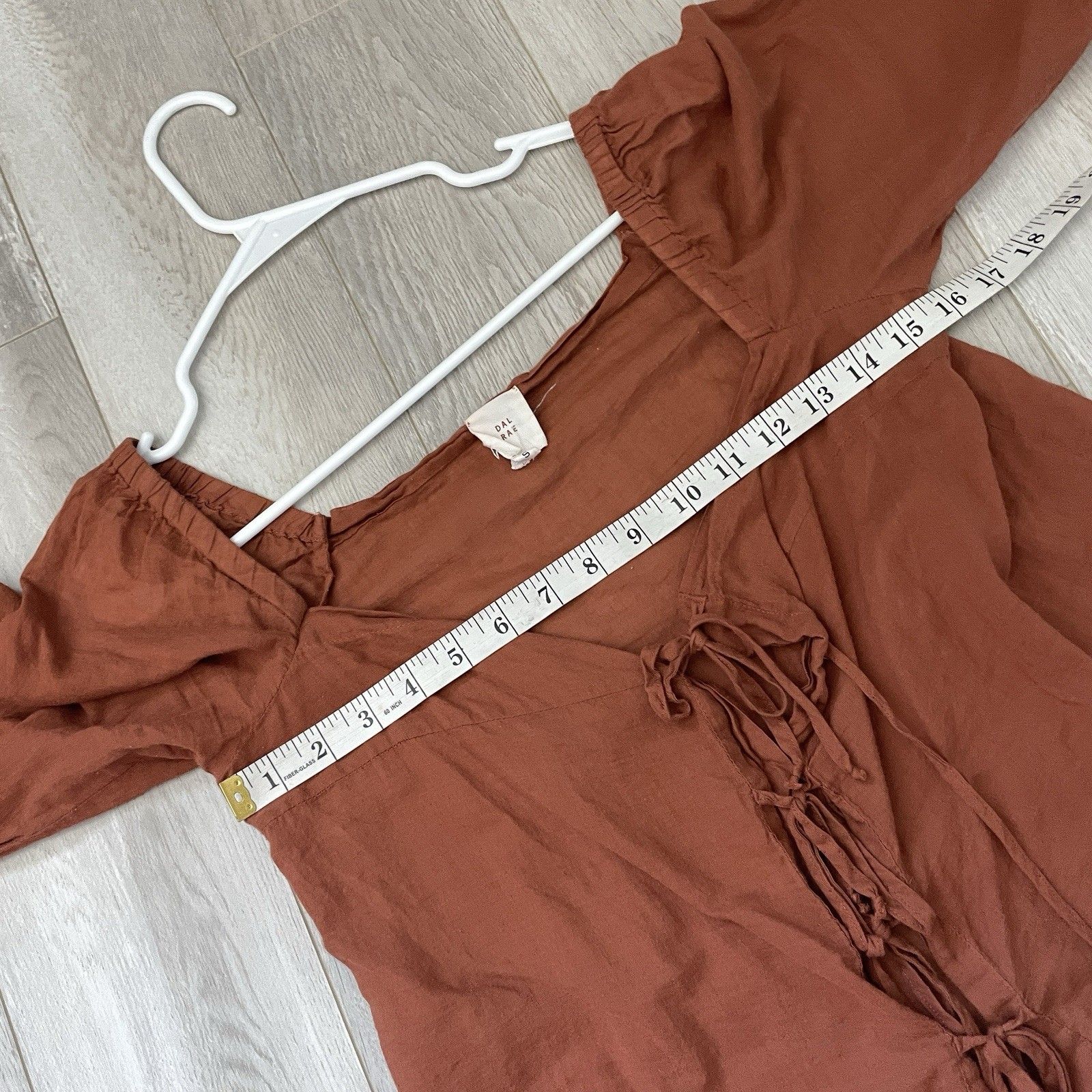 Dalrae Cotton Top Thalia Open Front Crop Womens Orange Small Natural Minimalist — image 4 of 7